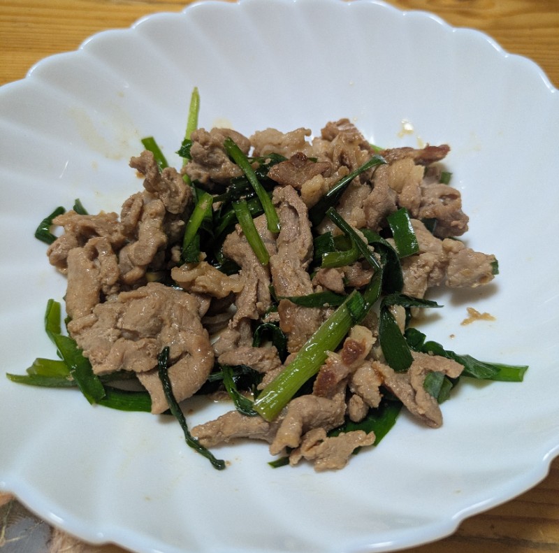 豚ニラポン酢炒め
